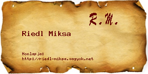 Riedl Miksa névjegykártya